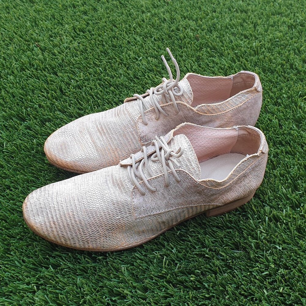 Leather flat shoe- Rose gold - MADE IN ITALY